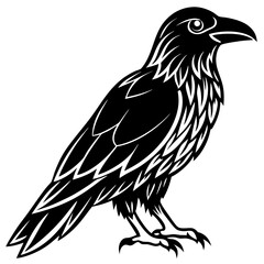 Raven Ink line art vector