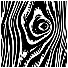 Black and white wood grain texture, vector illustration, knot, swirl pattern