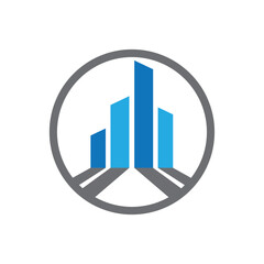 business graph icon with circle