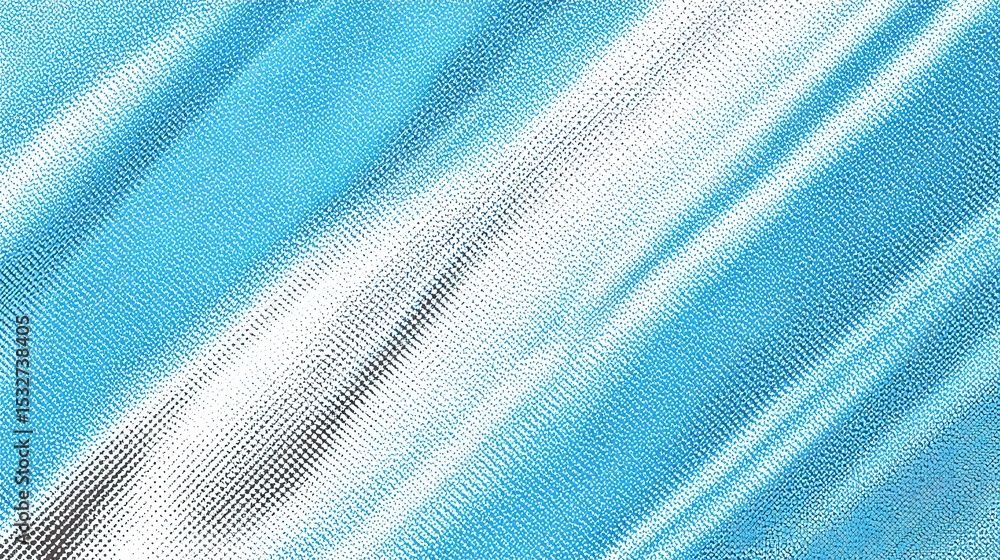 Poster light blue halftone pattern on canvas with diagonal stripes design