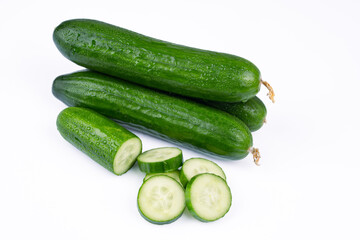 Fresh and tasty cucumber isolated on white background