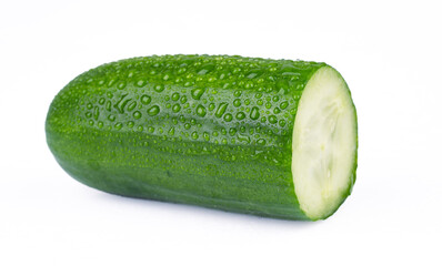 Fresh and tasty cucumber isolated on white background