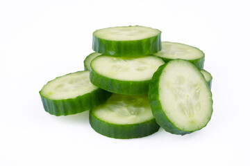 Fresh and tasty cucumber isolated on white background