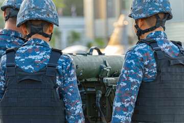 Soldiers are using anti-tank rockets in the army's war.