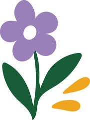 Elemento flores e folhas estilo orgânico