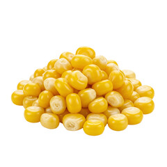 Sweet Corn Kernels Pile Isolated on White Background