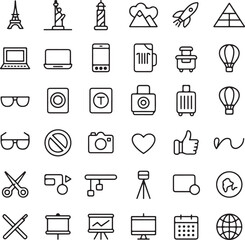 "40 Summer & Camping Line Icons &ndash; Outdoor Adventure SVG Pack"

"Minimal Travel & Beach Icons &ndash; Vector Set for Vacation Projects"

"Camping, Hiking, and Nature Icons &ndash; Perfect for Outdoor Designs"

"Va
