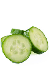 Fresh and tasty cucumber isolated on white background