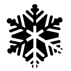 Black snowflake vector illustration, winter holiday design element