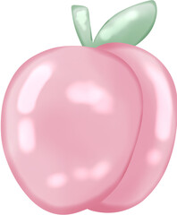 Pink cute shiny peach element