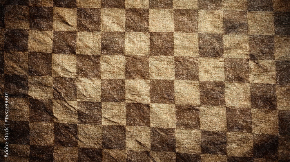 Poster vintage checkered pattern texture on paper with subtle details