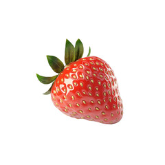 Single Juicy Strawberry Isolated on Black Background