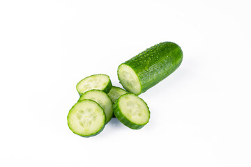 Fresh and tasty cucumber isolated on white background