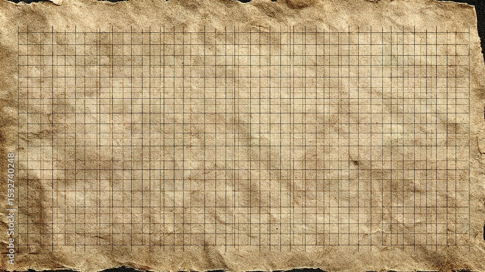 Poster Grungy Old Graph Paper with Creases and Faded Texture for Design