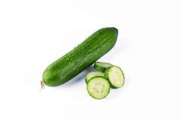Fresh and tasty cucumber isolated on white background