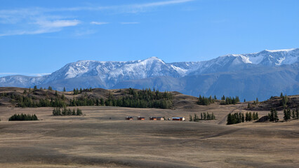 Scenic view of North Chuya Range and Chuysky Trakt road, Altai Mountains, Russia
