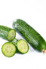 Fresh and tasty cucumber isolated on white background