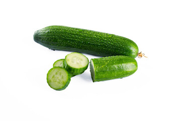 Fresh and tasty cucumber isolated on white background