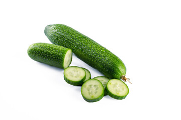 Fresh and tasty cucumber isolated on white background