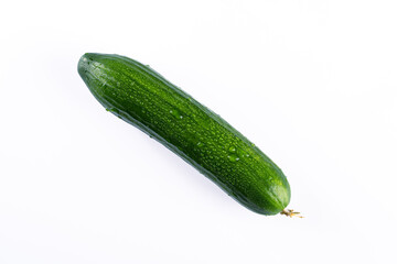 Fresh and tasty cucumber isolated on white background