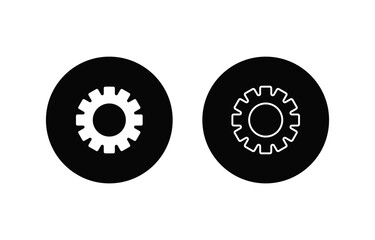 Black settings icon. Cogwheel symbol. Gear wheel vector linear icon for use in any purpose. Gear set. Black gear wheel icons on white background - stock vector.