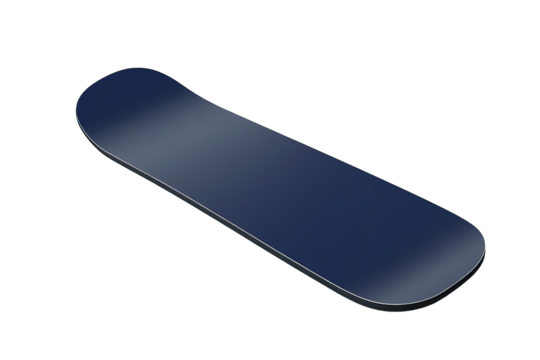 Dark blue snowboard, angled view