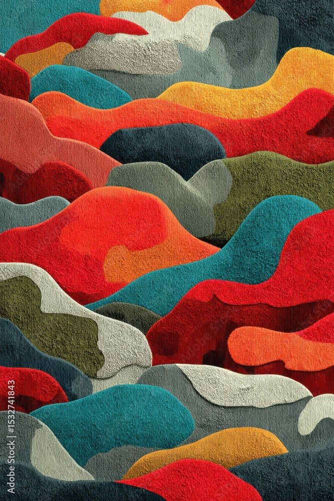Aufkleber abstract textured pattern of colorful overlapping curvilinear shapes