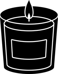 Scented candle black silhouette isolated.
Simple Shape scented candle vector design.
Transparent background. SVG file.