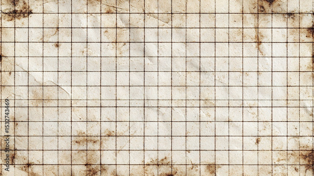 Poster weathered squared paper sheet background with visible textures