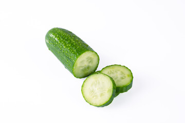 Fresh and tasty cucumber isolated on white background