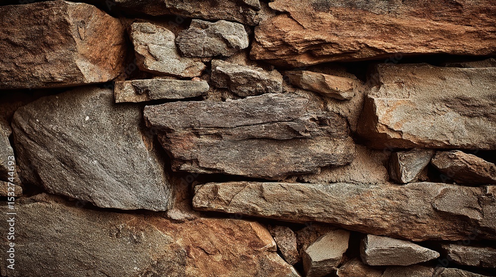 Aufkleber rustic stone wall background with visible grain and rough texture