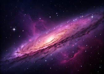 A Captivating Cosmic Dance A Vibrant Galaxy Swirls in the Vast Expanse of Space, Illuminating the Darkness with Its Brilliant Hues and Sparkling Star Clusters Mysterious and Awe Inspiring