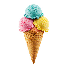 Delicious Triple Scoop Ice Cream Cone A Refreshing Summer Treat