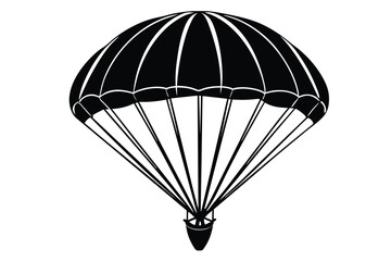 Parachute Descent A Silhouette Illustration of a Parachute