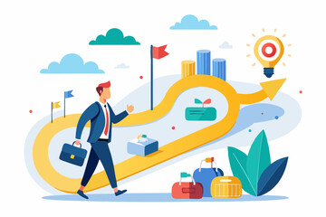 Flat vector illustration depicting a modern digital payment concept with two young characters using smartphones in front of a large online payment interface.