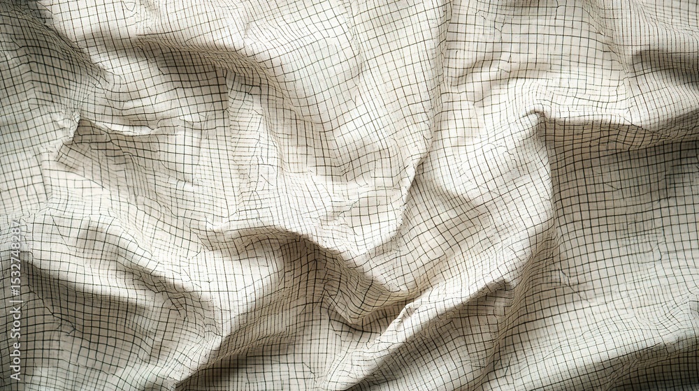 Poster crumpled architect paper background with detailed grid design