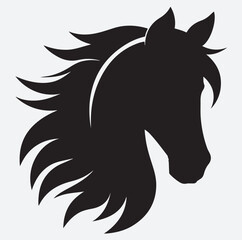 stunning a horse head silhouette vector art illustration, horse head silhouette