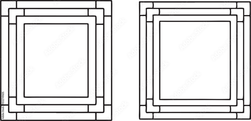 Poster square frame icon minimalist vector border line empty background design