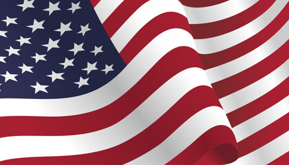 Fototapeta premium Realistic Grunge American Flag Illustration with Gentle Waves
