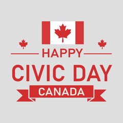 Happy Civic Day Canada Vector Design with Maple Leaf Theme