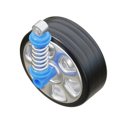 blue and black Balance Suspension 3d icon illustration
