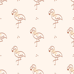 Flamingos with coquette bows Seamless Pattern. for Prints, Wrapping Paper, Wallpaper, Textiles, Stationery, and Fabric