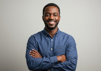 Happy african american man portrait isolated on white background