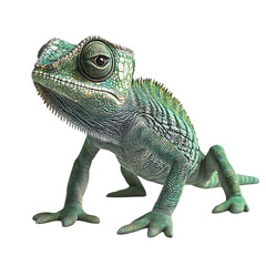 Fototapeta premium Detailed Green Iguana Lizard Isolated on Transparent Background.
