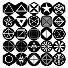 A Monochrome Compilation of Geometric Shapes and Patterns A Visual Study in Black and White Exploring Symmetry Minimalism and Abstract Design Elements in a