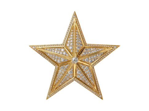 Luxurious gold diamond starburst pendant elegant jewelry, Isolated On Transparent Background