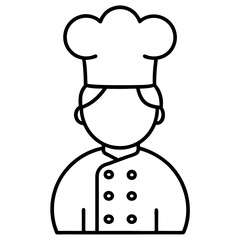 chef hat cooking line art icon vector