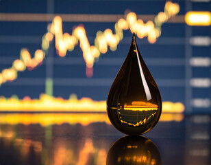 Ascending Chart Backdrop with Skyrocketing Oil Prices