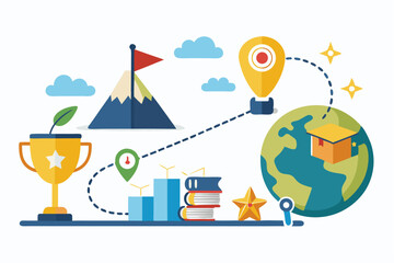 Flat vector illustration depicting a modern digital payment concept with two young characters using smartphones in front of a large online payment interface.