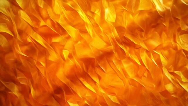 Intricate folds of vibrant golden fabric.  Rich, textured surface with deep creases and shadows